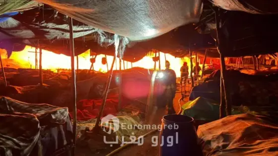 حريق مهول بسوق الحي الحسني بالمنارة يخلّف خسائر فادحة وسط التجار