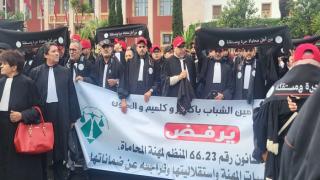 الاف المحامين امام البرلمان ضد مشروع قانون المهنة