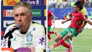 Carlo Ancelotti sobre el rendimiento del joven prodigio marroquí Ayyoub Bouaddi contra Brasil.
