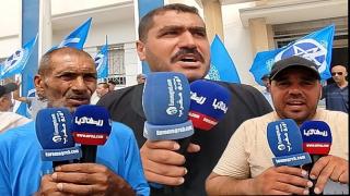 وقفة احتجاجية للاتحاد المغربي للشغل بالناظور: عمال صهاريج المياه يطالبون بحقوقهم المهضومة