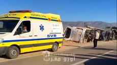 فاجعة طرقية بضواحي جرسيف: انقلاب حافلة للمسافرين يودي بحياة 4 أشخاص ويخلف عشرات الجرحى
