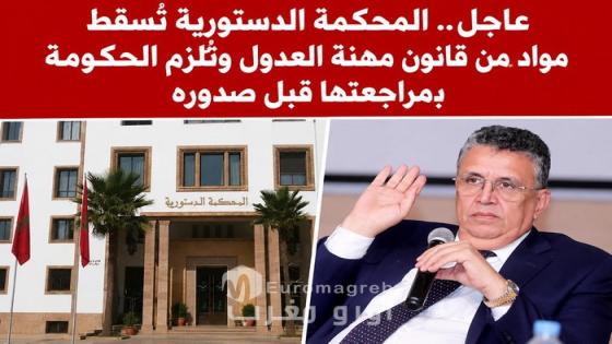 عاجل.. المحكمة الدستورية تُسقط مواد من قانون مهنة العدول وتُلزم الحكومة بمراجعتها قبل صدوره