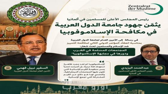 رئيس المجلس الأعلى للمسلمين في ألمانيا يثمّن جهود جامعة الدول العربية في مكافحة الإسلاموفوبيا