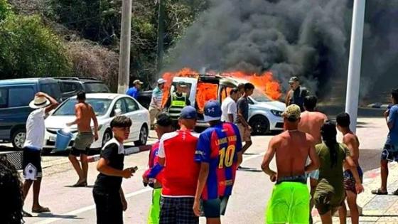 احتراق سيارة سياحية قرب شاطئ “تلا يوسف” بالحسيمة دون تسجيل أية إصابات بشرية