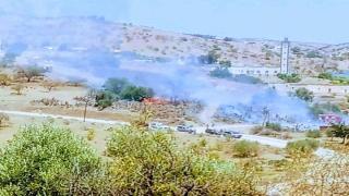 حريق مهول بمقبرة بني بوخلف ضواحي الحسيمة يستنفر السلطات والساكنة لاحتوائه