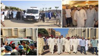في موكب مهيب.. آلاف المريدين يشيّعون شيخ الزاوية البودشيشية جمال الدين بودشيش بمداغ