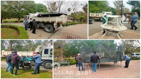 حملة لتحرير الملك العمومي تعيد النظام لواحة سيدي يحيى