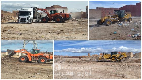 حملة نظافة واسعة بوجدة تستهدف النقط السوداء ومخلفات البناء