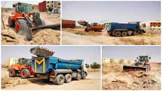 وجدة : بتجزئة المستقبل قبالة إقامة كنزي تتواصل حملة النظافة لإزالة النقط السوداء
