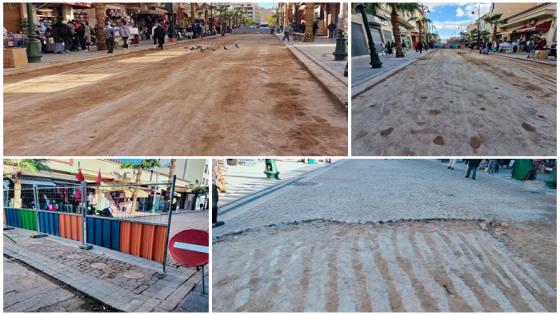 إزالة الحجارة واعتماد التزفيت في إعادة تهيئة شارع مراكش بوجدة