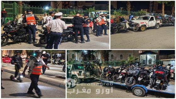 حملة أمنية واسعة ضد الدراجات النارية المخالفة وحجز العشرات بشارع المقدس