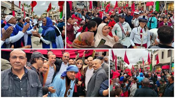 تجار شارع مراكش بوجدة يحتفلون بالمسيرة الخضراء وسط حضور منقطع النظير